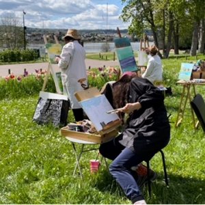 Atelier de peinture en bord de Seine