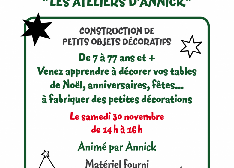 Les ateliers d’Annick : objets décoratifs