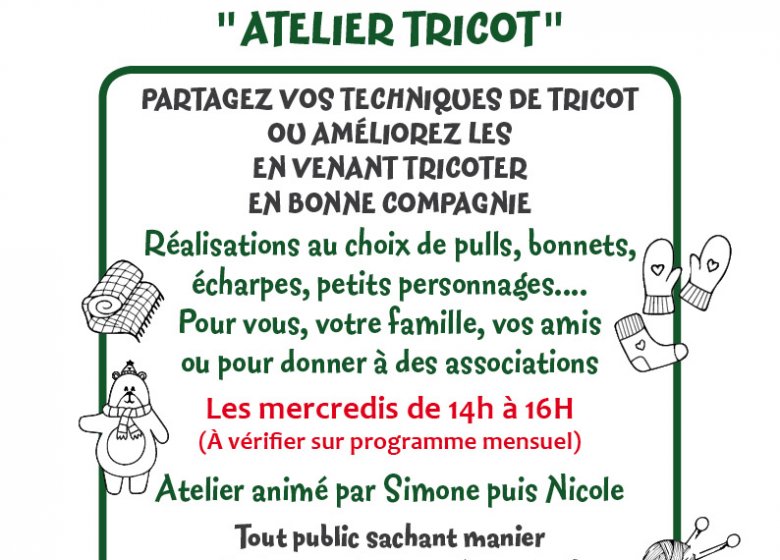 Atelier tricot à la Maison forestière