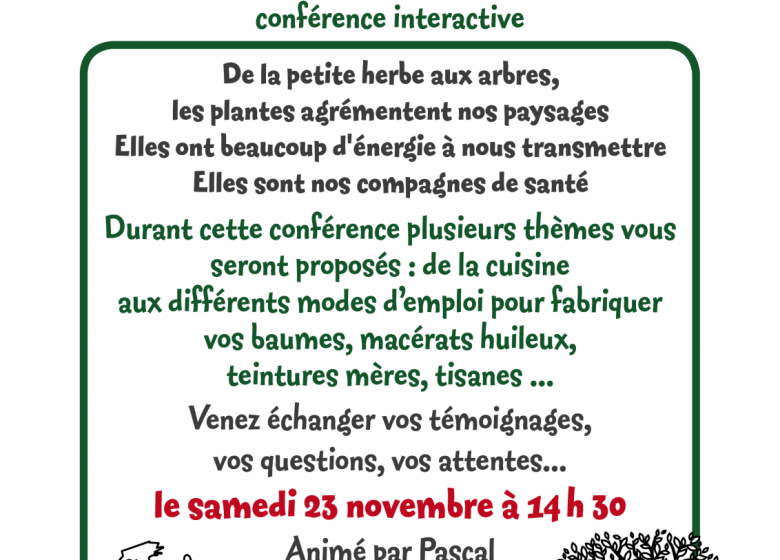 Conférence : bien-être et santé par les plantes