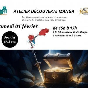 COMPLET : Atelier découverte manga Le 1 fév 2025