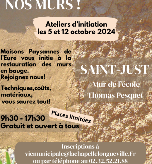 Atelier d’initiation : Restauration des murs en bauge