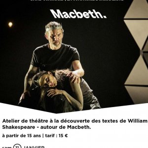 Atelier de théâtre avec les textes de William Shakespeare Le 11 janv 2025